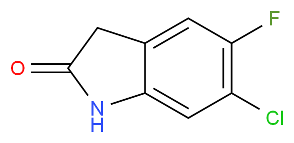 6-chloro-5-fluoro-2,3-dihydro-1H-indol-2-one_分子结构_CAS_100487-74-9