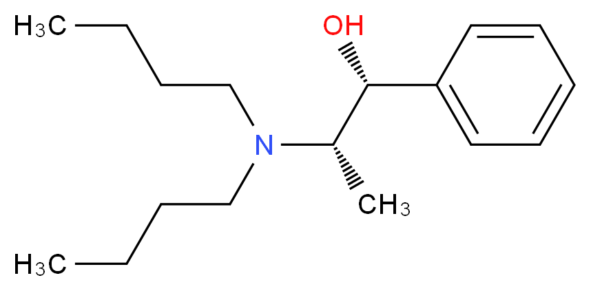 (1R,2S)-(+)-2-(二丁氨基)-1-苯基-1-丙醇_分子结构_CAS_115651-77-9)