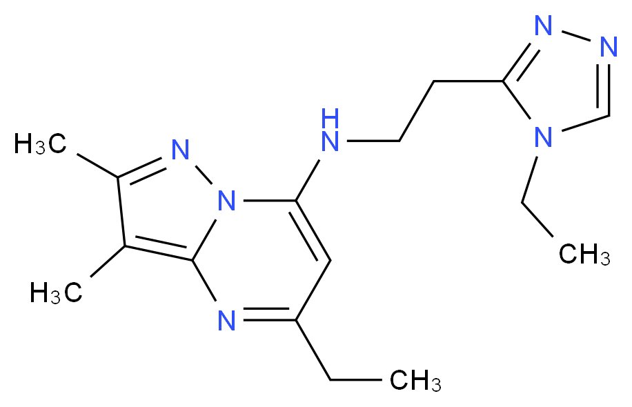 5-ethyl-N-[2-(4-ethyl-4H-1,2,4-triazol-3-yl)ethyl]-2,3-dimethylpyrazolo[1,5-a]pyrimidin-7-amine_分子结构_CAS_)