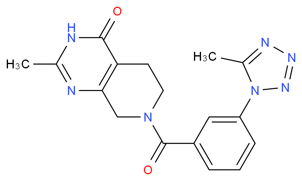 2-methyl-7-[3-(5-methyl-1H-tetrazol-1-yl)benzoyl]-5,6,7,8-tetrahydropyrido[3,4-d]pyrimidin-4(3H)-one_分子结构_CAS_)