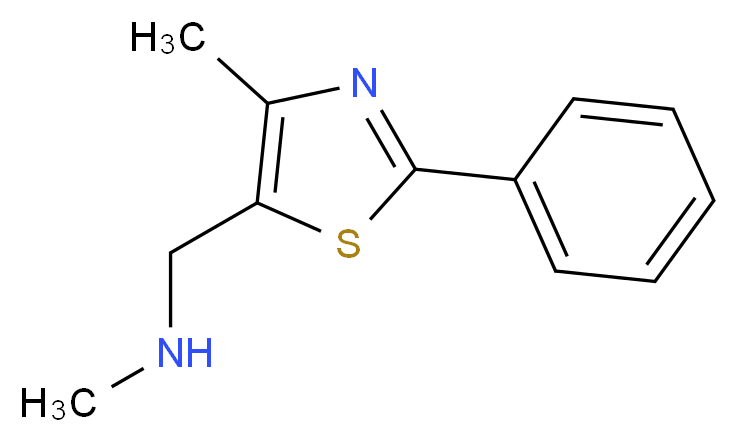methyl[(4-methyl-2-phenyl-1,3-thiazol-5-yl)methyl]amine_分子结构_CAS_850375-02-9