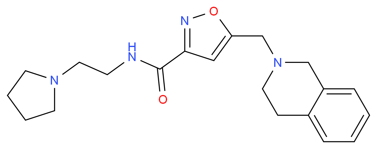 5-(3,4-dihydro-2(1H)-isoquinolinylmethyl)-N-[2-(1-pyrrolidinyl)ethyl]-3-isoxazolecarboxamide_分子结构_CAS_)