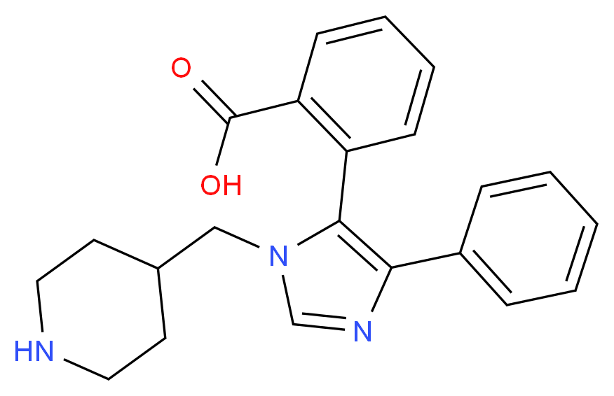 2-[4-phenyl-1-(piperidin-4-ylmethyl)-1H-imidazol-5-yl]benzoic acid_分子结构_CAS_)