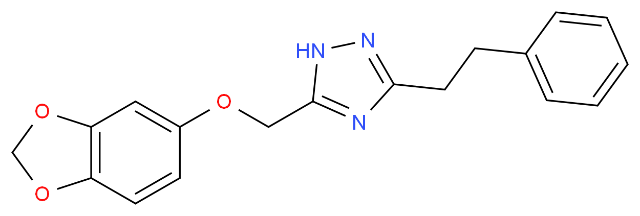 5-[(1,3-benzodioxol-5-yloxy)methyl]-3-(2-phenylethyl)-1H-1,2,4-triazole_分子结构_CAS_)
