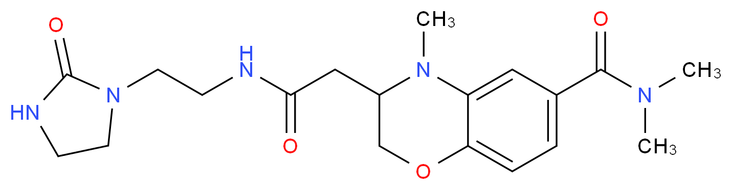 N,N,4-trimethyl-3-(2-oxo-2-{[2-(2-oxoimidazolidin-1-yl)ethyl]amino}ethyl)-3,4-dihydro-2H-1,4-benzoxazine-6-carboxamide_分子结构_CAS_)