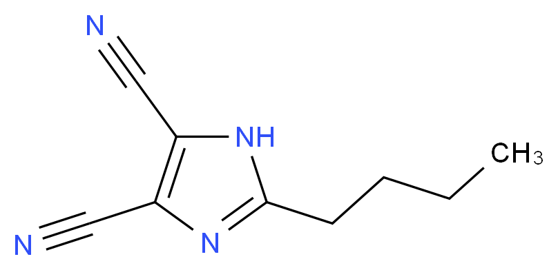 2-butyl-1H-imidazole-4,5-dicarbonitrile_分子结构_CAS_114772-25-7