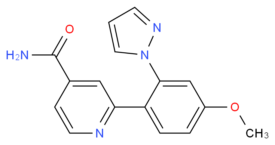 2-[4-methoxy-2-(1H-pyrazol-1-yl)phenyl]isonicotinamide_分子结构_CAS_)