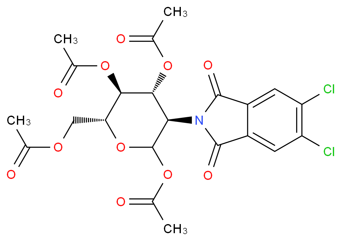 2-Deoxy-2-(4,5-dichlorophthalimido)-D-glucopyranose 1,3,4,6-tetraacetate_分子结构_CAS_308796-43-2)