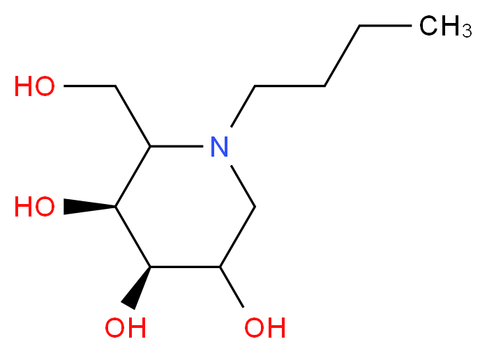 (3S,4R)-1-butyl-2-(hydroxymethyl)piperidine-3,4,5-triol_分子结构_CAS_141206-42-0