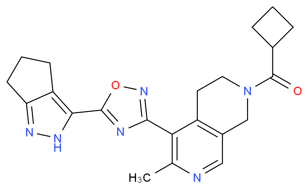2-(cyclobutylcarbonyl)-6-methyl-5-[5-(2,4,5,6-tetrahydrocyclopenta[c]pyrazol-3-yl)-1,2,4-oxadiazol-3-yl]-1,2,3,4-tetrahydro-2,7-naphthyridine_分子结构_CAS_)