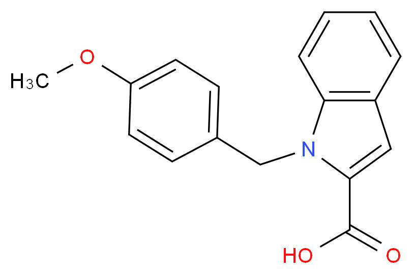 1-(4-Methoxybenzyl)-1H-indole-2-carboxylic acid_分子结构_CAS_)