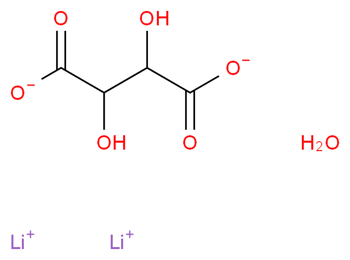 dilithium(1+) ion 2,3-dihydroxybutanedioate hydrate_分子结构_CAS_6108-32-3