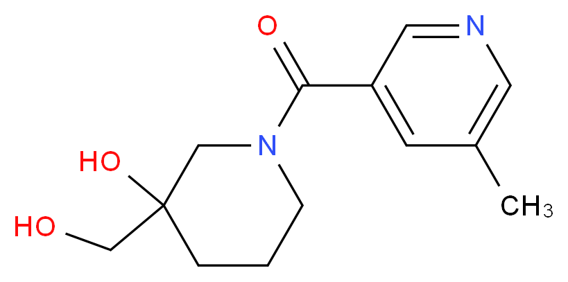 3-(hydroxymethyl)-1-[(5-methyl-3-pyridinyl)carbonyl]-3-piperidinol_分子结构_CAS_)