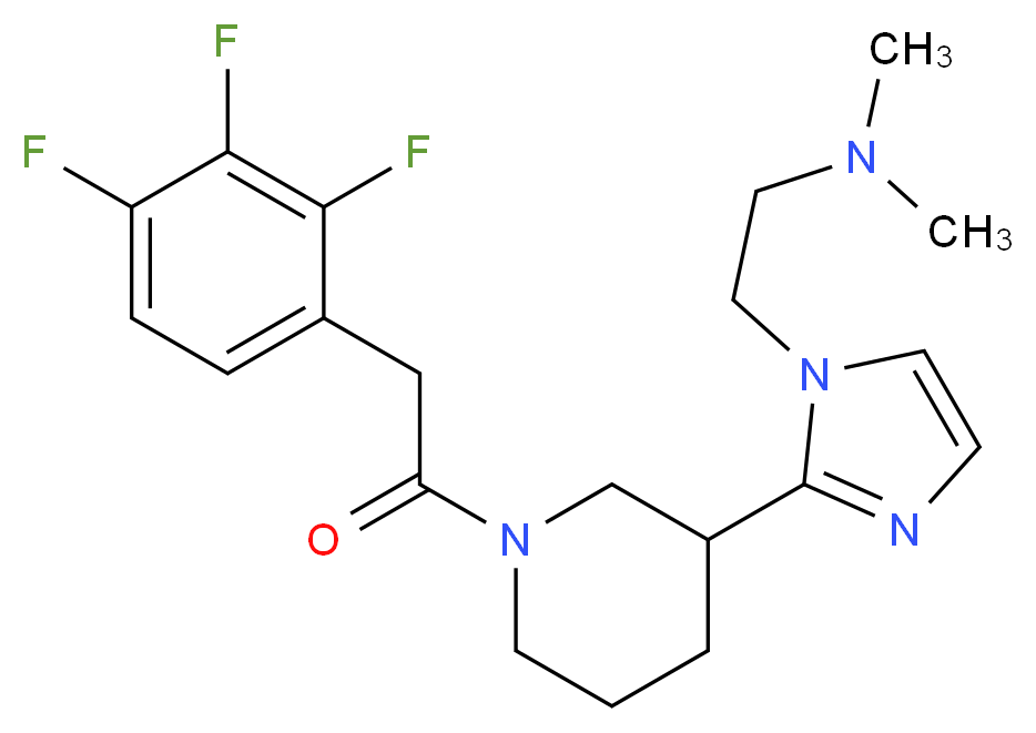 N,N-dimethyl-2-(2-{1-[(2,3,4-trifluorophenyl)acetyl]piperidin-3-yl}-1H-imidazol-1-yl)ethanamine_分子结构_CAS_)