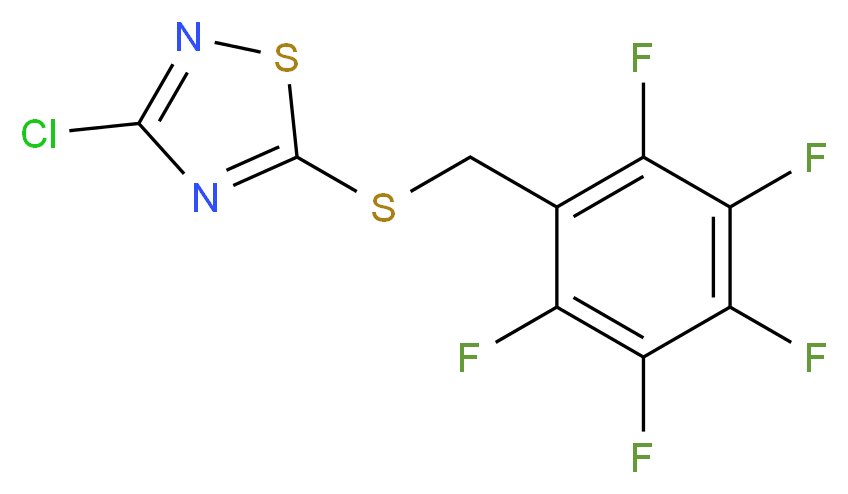 3-chloro-5-{[(pentafluorophenyl)methyl]sulfanyl}-1,2,4-thiadiazole_分子结构_CAS_36955-45-0