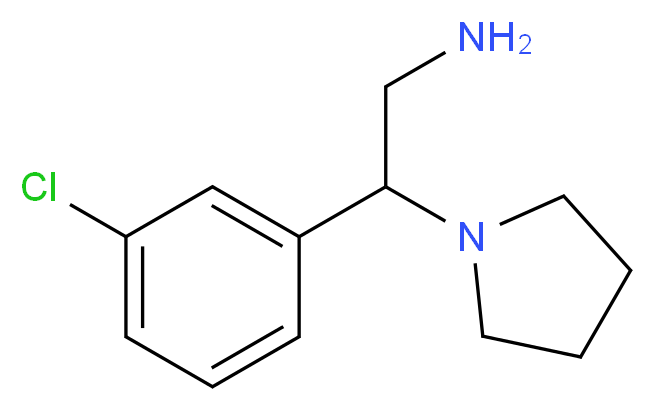 2-(3-chlorophenyl)-2-(pyrrolidin-1-yl)ethan-1-amine_分子结构_CAS_866781-98-8