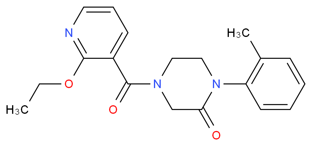 4-[(2-ethoxy-3-pyridinyl)carbonyl]-1-(2-methylphenyl)-2-piperazinone_分子结构_CAS_)