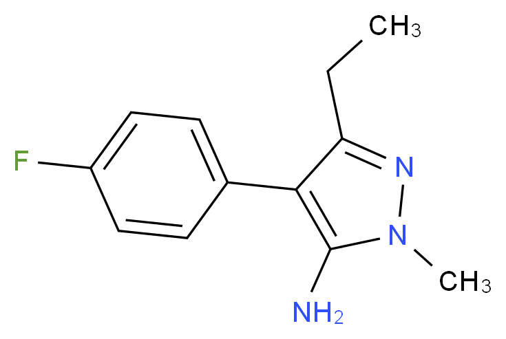 3-ethyl-4-(4-fluorophenyl)-1-methyl-1H-pyrazol-5-amine_分子结构_CAS_956268-27-2)