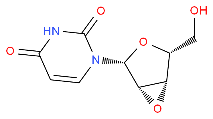 1-[(1S,2R,4R,5S)-4-(hydroxymethyl)-3,6-dioxabicyclo[3.1.0]hexan-2-yl]-1,2,3,4-tetrahydropyrimidine-2,4-dione_分子结构_CAS_14042-38-7