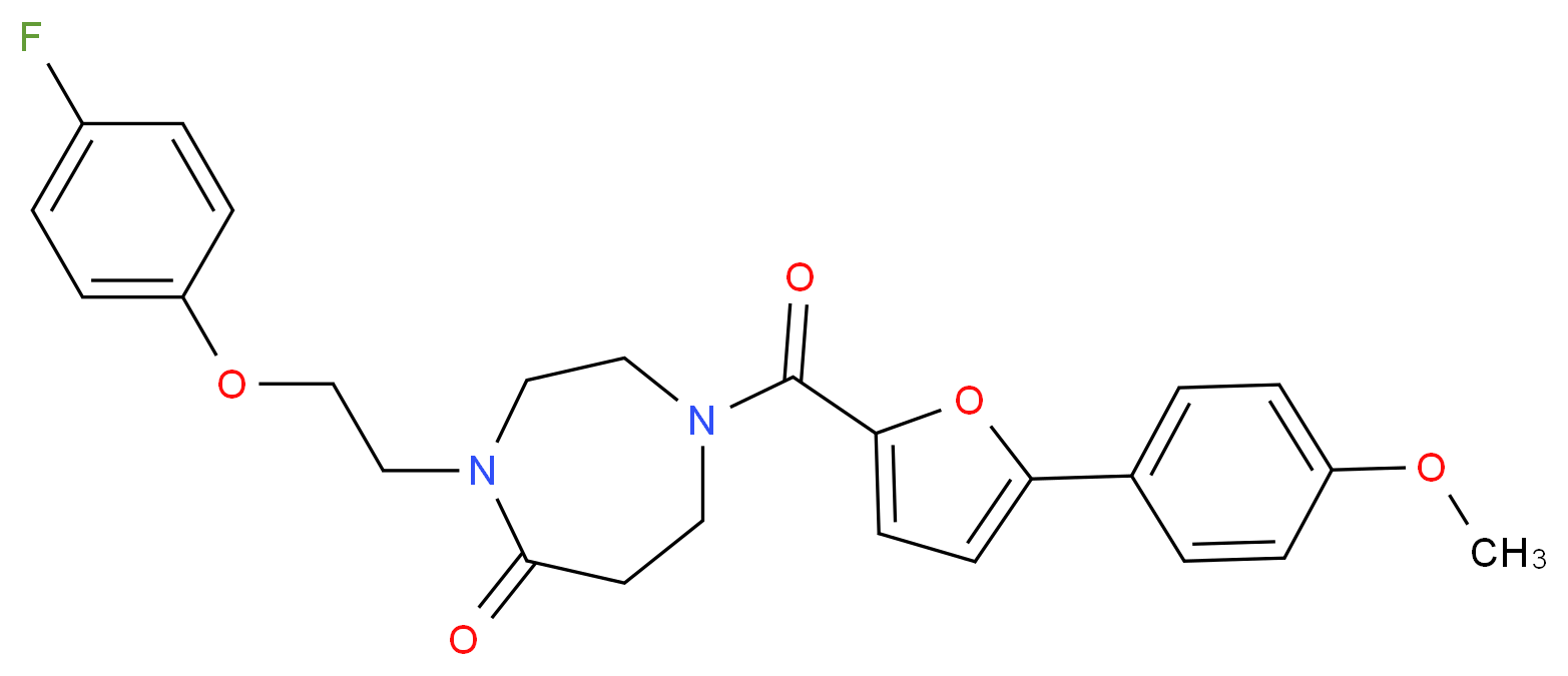 4-[2-(4-fluorophenoxy)ethyl]-1-[5-(4-methoxyphenyl)-2-furoyl]-1,4-diazepan-5-one_分子结构_CAS_)