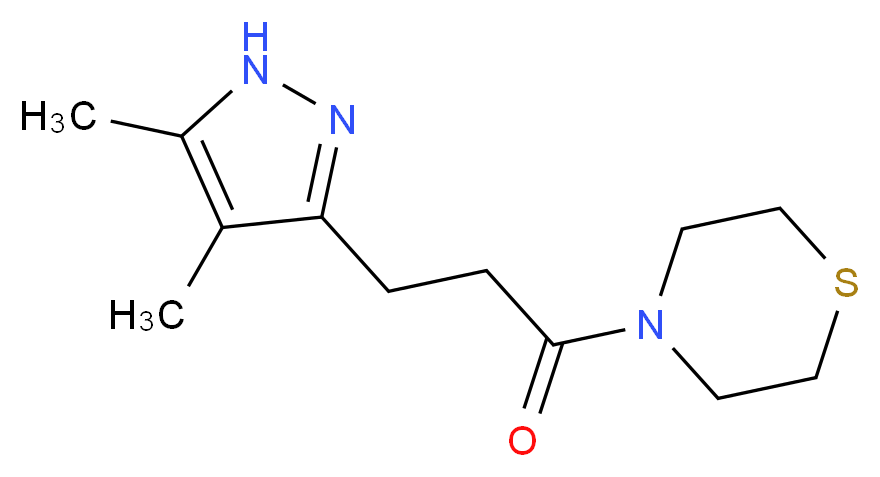 4-[3-(4,5-dimethyl-1H-pyrazol-3-yl)propanoyl]thiomorpholine_分子结构_CAS_)