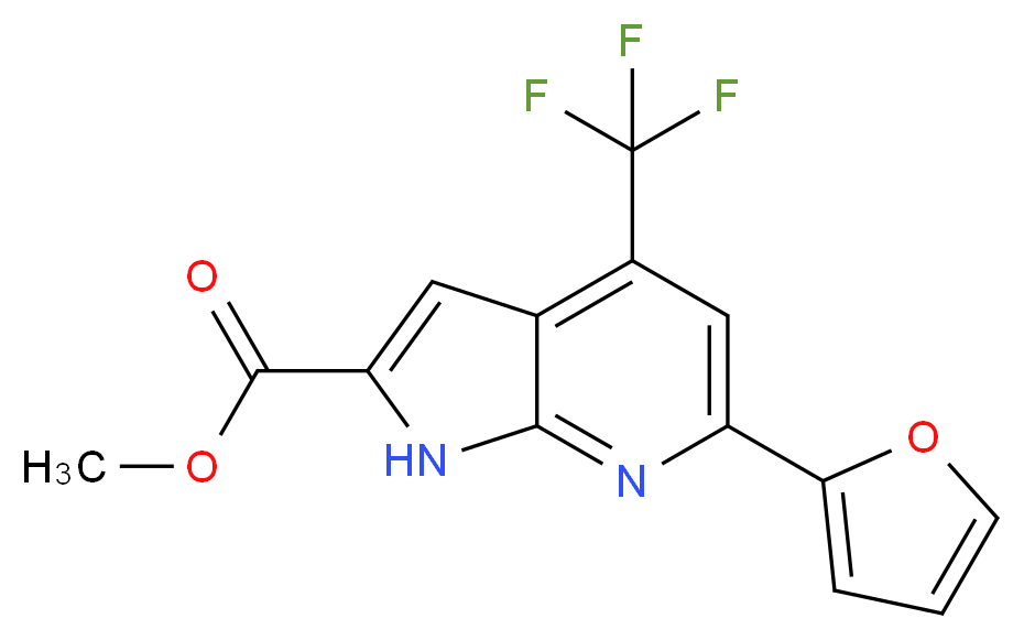 4-(Trifluoromethyl)-6-(furan-2-yl)-1H-pyrrolo[2,3-b]pyridine-2-carboxylic acid_分子结构_CAS_1027511-30-3)