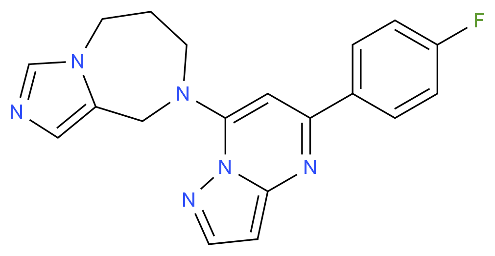 8-[5-(4-fluorophenyl)pyrazolo[1,5-a]pyrimidin-7-yl]-6,7,8,9-tetrahydro-5H-imidazo[1,5-a][1,4]diazepine_分子结构_CAS_)