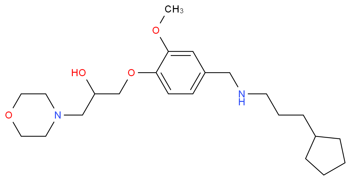 1-(4-{[(3-cyclopentylpropyl)amino]methyl}-2-methoxyphenoxy)-3-(4-morpholinyl)-2-propanol_分子结构_CAS_)
