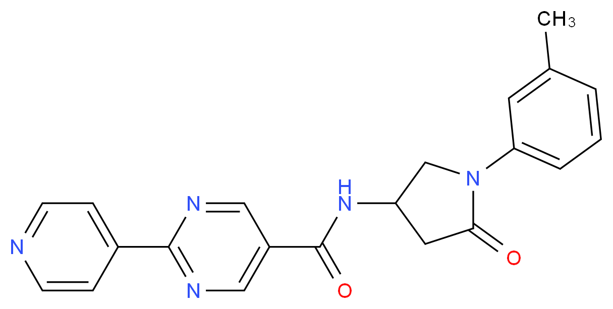 N-[1-(3-methylphenyl)-5-oxo-3-pyrrolidinyl]-2-(4-pyridinyl)-5-pyrimidinecarboxamide_分子结构_CAS_)