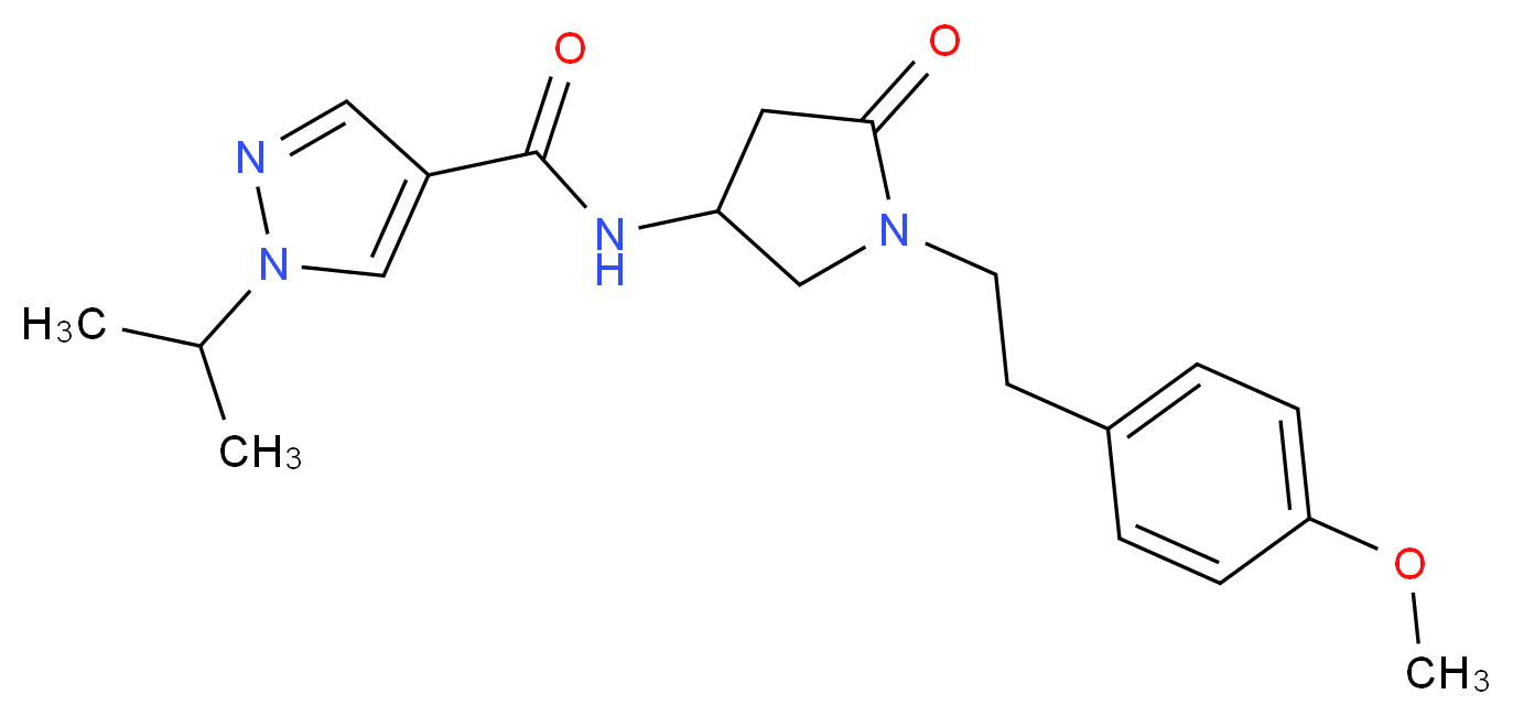 1-isopropyl-N-{1-[2-(4-methoxyphenyl)ethyl]-5-oxo-3-pyrrolidinyl}-1H-pyrazole-4-carboxamide_分子结构_CAS_)
