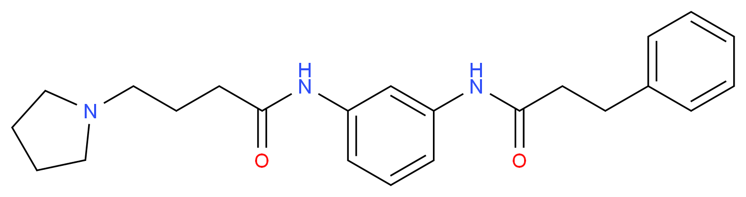 N-{3-[(3-phenylpropanoyl)amino]phenyl}-4-pyrrolidin-1-ylbutanamide_分子结构_CAS_)