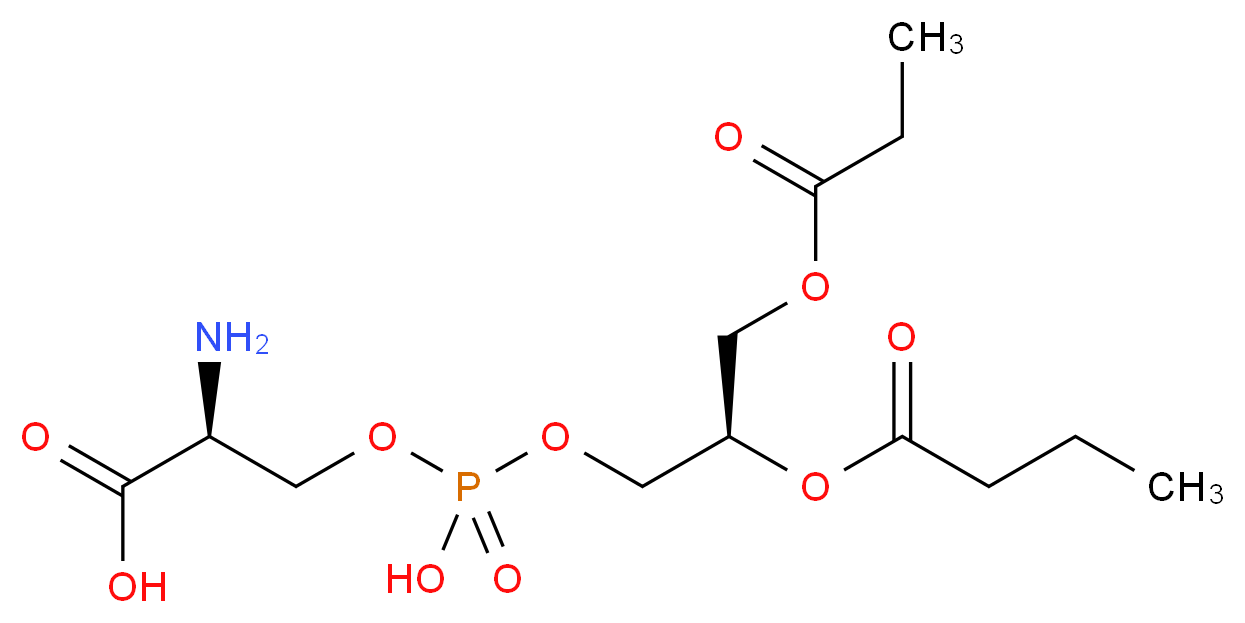 (2S)-2-amino-3-({[(2R)-2-(butanoyloxy)-3-(propanoyloxy)propoxy](hydroxy)phosphoryl}oxy)propanoic acid_分子结构_CAS_8002-43-5