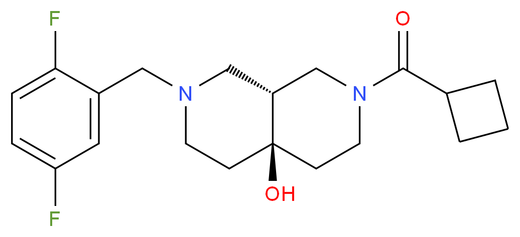 (4aR*,8aR*)-2-(cyclobutylcarbonyl)-7-(2,5-difluorobenzyl)octahydro-2,7-naphthyridin-4a(2H)-ol_分子结构_CAS_)