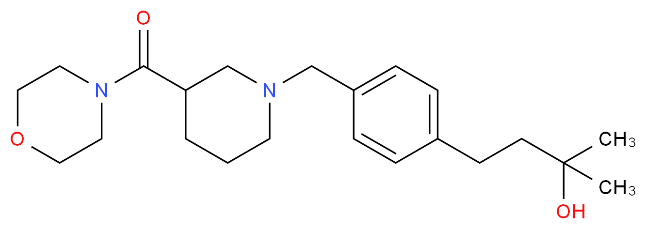 2-methyl-4-(4-{[3-(4-morpholinylcarbonyl)-1-piperidinyl]methyl}phenyl)-2-butanol_分子结构_CAS_)