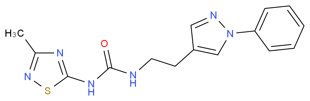 N-(3-methyl-1,2,4-thiadiazol-5-yl)-N'-[2-(1-phenyl-1H-pyrazol-4-yl)ethyl]urea_分子结构_CAS_)