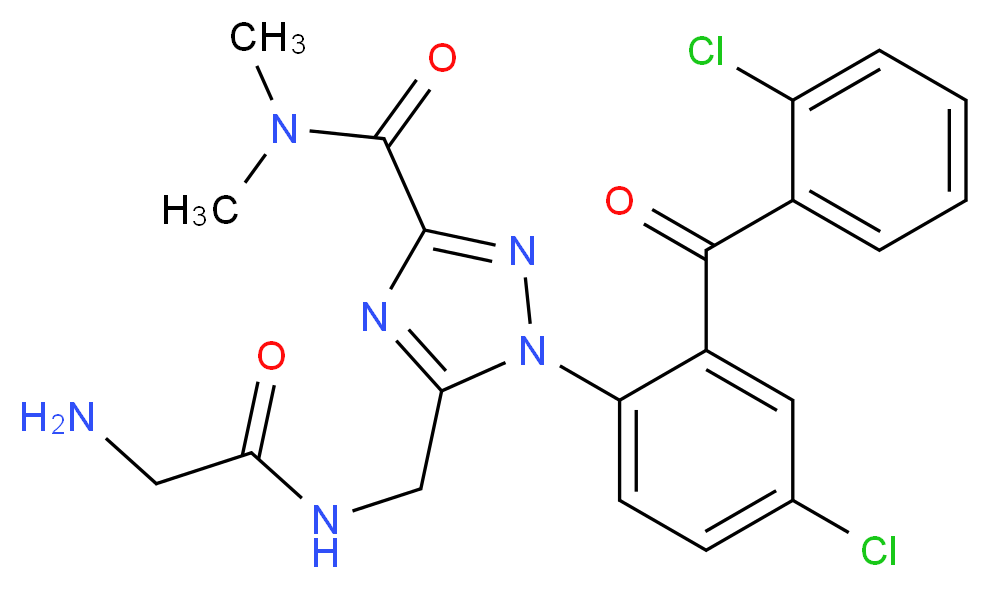 5-[(2-aminoacetamido)methyl]-1-[4-chloro-2-(2-chlorobenzoyl)phenyl]-N,N-dimethyl-1H-1,2,4-triazole-3-carboxamide_分子结构_CAS_99593-25-6