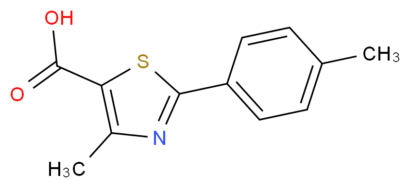 4-Methyl-2-(4-methylphenyl)-1,3-thiazole-5-carboxylic acid_分子结构_CAS_54001-13-7)