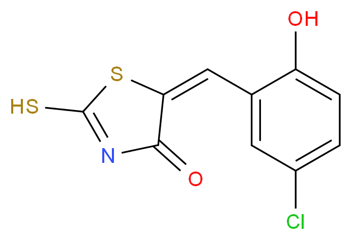 (5E)-5-[(5-chloro-2-hydroxyphenyl)methylidene]-2-sulfanyl-4,5-dihydro-1,3-thiazol-4-one_分子结构_CAS_6320-49-6