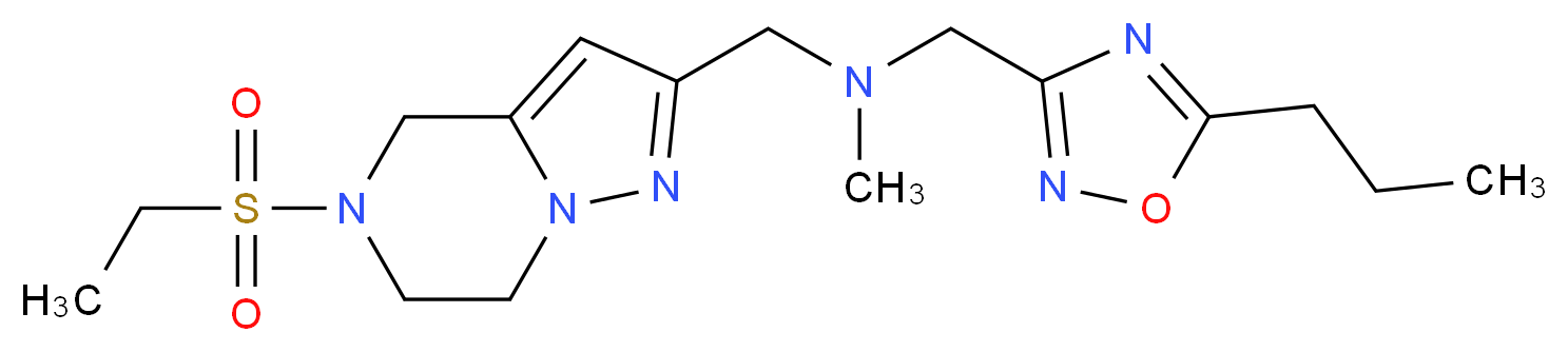 1-[5-(ethylsulfonyl)-4,5,6,7-tetrahydropyrazolo[1,5-a]pyrazin-2-yl]-N-methyl-N-[(5-propyl-1,2,4-oxadiazol-3-yl)methyl]methanamine_分子结构_CAS_)