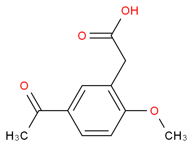 (5-acetyl-2-methoxyphenyl)acetic acid_分子结构_CAS_116296-30-1)