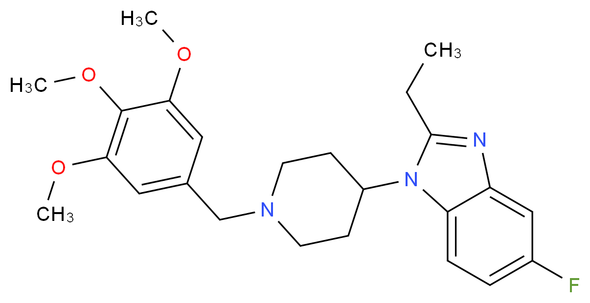 2-ethyl-5-fluoro-1-[1-(3,4,5-trimethoxybenzyl)-4-piperidinyl]-1H-benzimidazole_分子结构_CAS_)