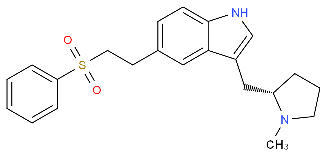 5-[2-(benzenesulfonyl)ethyl]-3-{[(2S)-1-methylpyrrolidin-2-yl]methyl}-1H-indole_分子结构_CAS_1252673-29-2