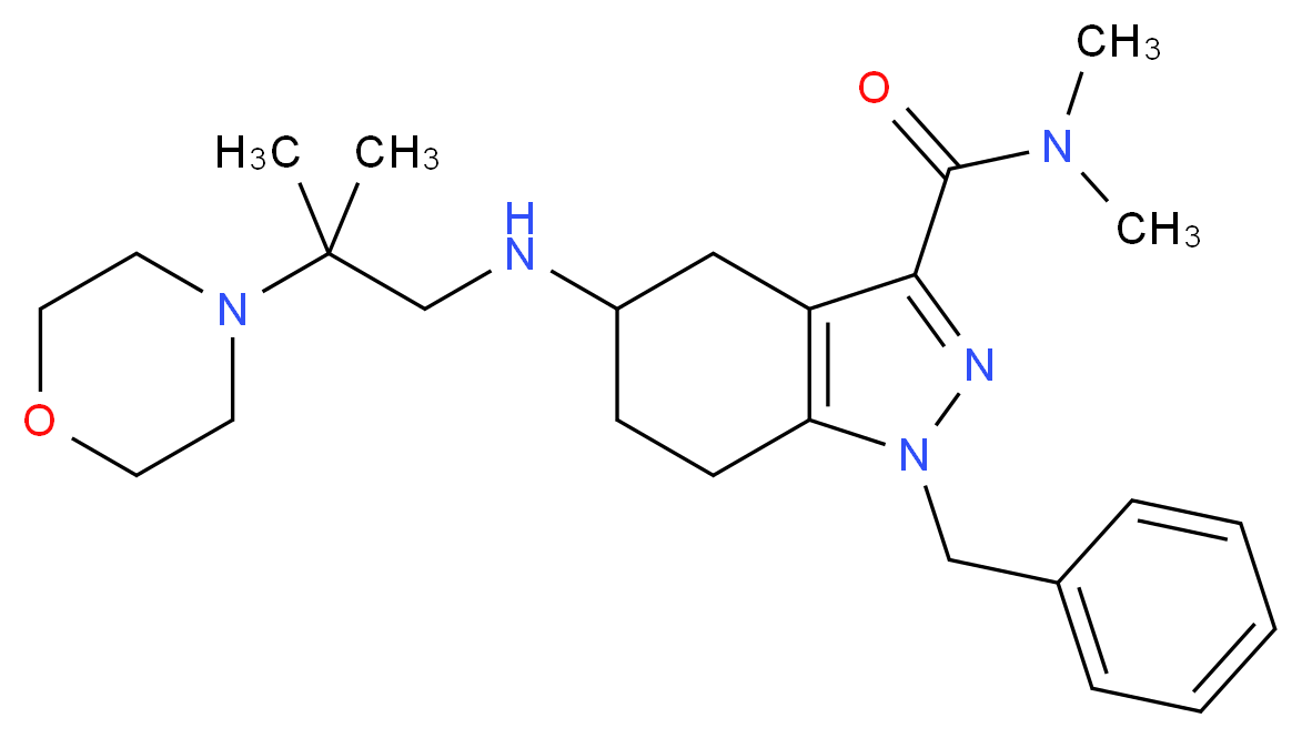 1-benzyl-N,N-dimethyl-5-{[2-methyl-2-(4-morpholinyl)propyl]amino}-4,5,6,7-tetrahydro-1H-indazole-3-carboxamide_分子结构_CAS_)