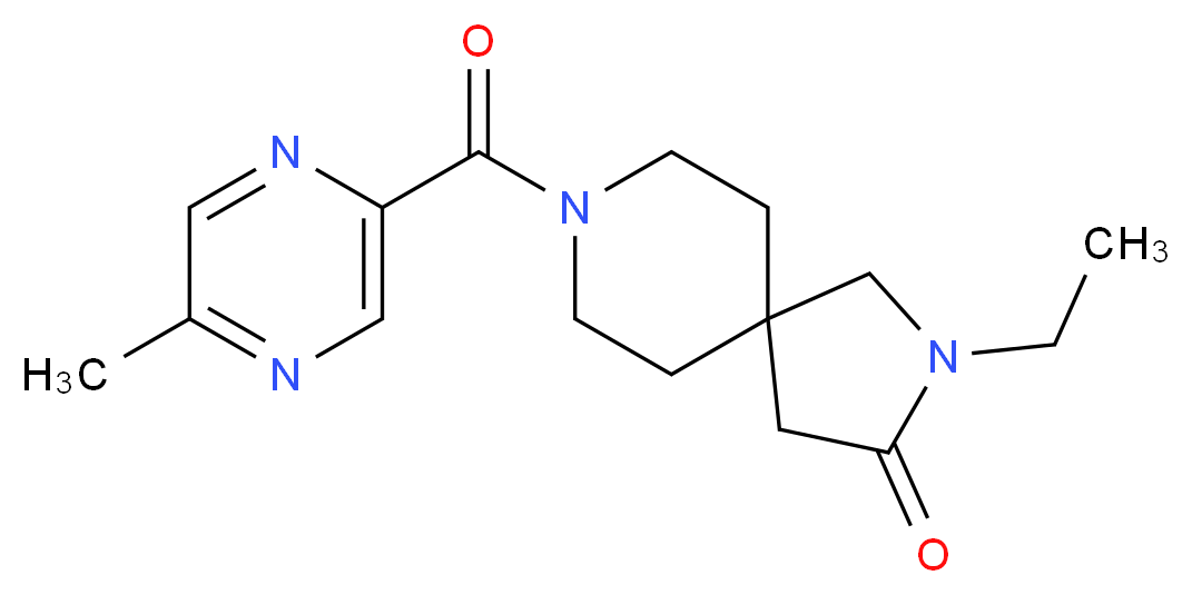 2-ethyl-8-[(5-methyl-2-pyrazinyl)carbonyl]-2,8-diazaspiro[4.5]decan-3-one_分子结构_CAS_)