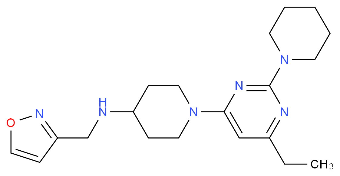 1-(6-ethyl-2-piperidin-1-ylpyrimidin-4-yl)-N-(isoxazol-3-ylmethyl)piperidin-4-amine_分子结构_CAS_)