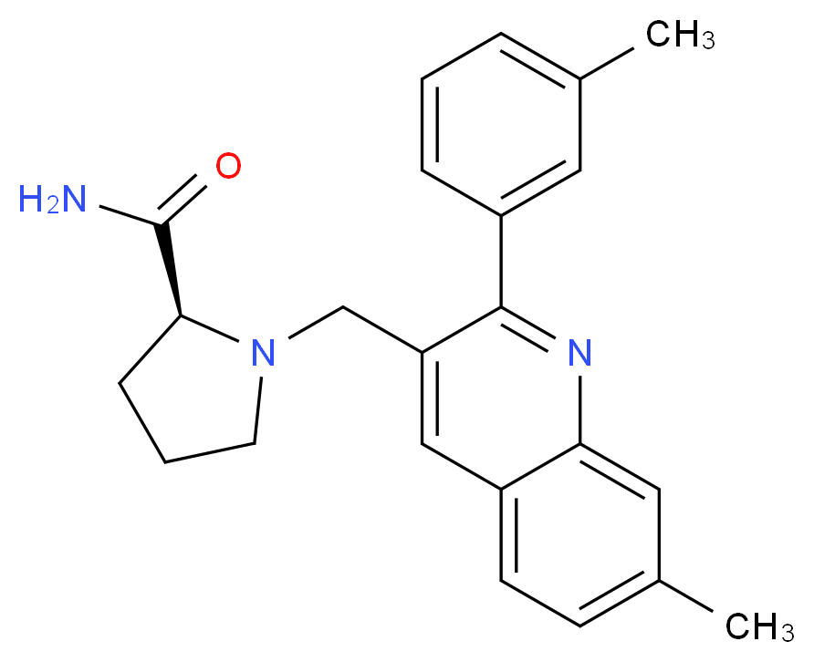 1-{[7-methyl-2-(3-methylphenyl)-3-quinolinyl]methyl}-L-prolinamide_分子结构_CAS_)