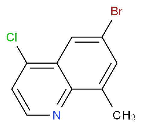 6-bromo-4-chloro-8-methylquinoline_分子结构_CAS_1086062-90-9