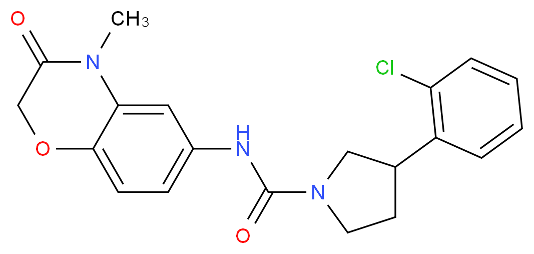 3-(2-chlorophenyl)-N-(4-methyl-3-oxo-3,4-dihydro-2H-1,4-benzoxazin-6-yl)pyrrolidine-1-carboxamide_分子结构_CAS_)
