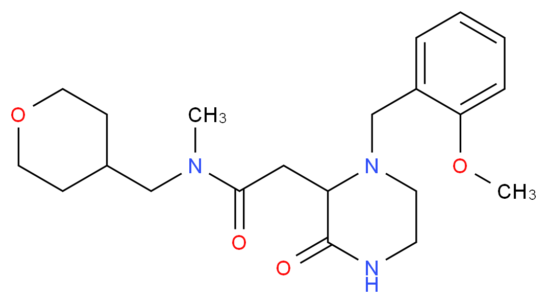 2-[1-(2-methoxybenzyl)-3-oxo-2-piperazinyl]-N-methyl-N-(tetrahydro-2H-pyran-4-ylmethyl)acetamide_分子结构_CAS_)