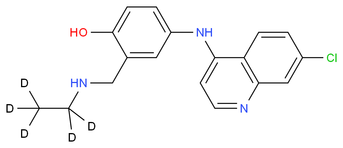 4-[(7-chloroquinolin-4-yl)amino]-2-{[(<sup>2</sup>H<sub>5</sub>)ethylamino]methyl}phenol_分子结构_CAS_1173023-19-2